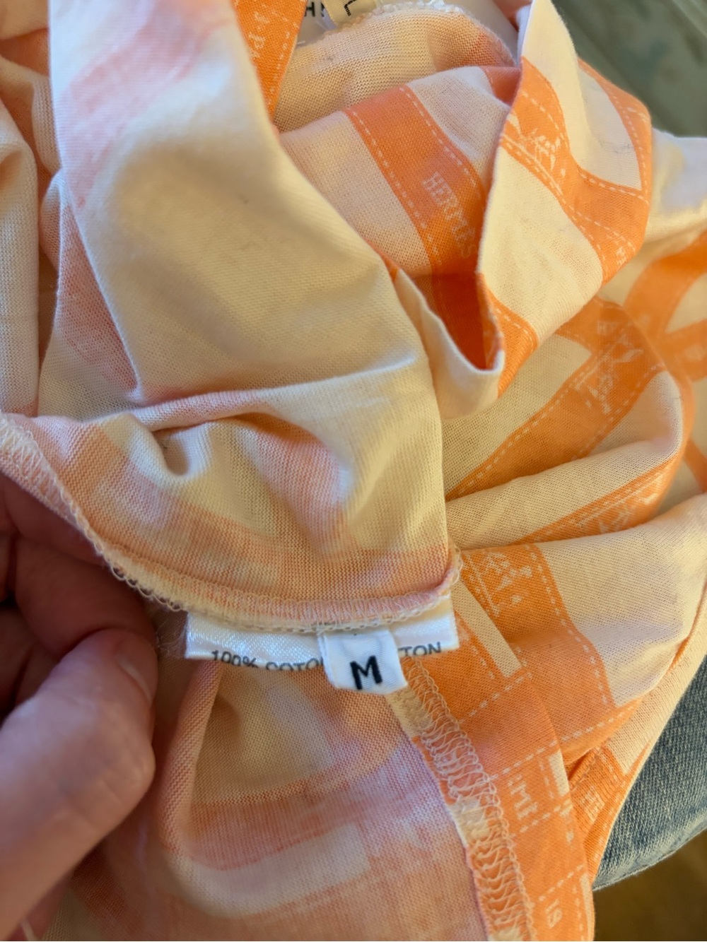 Hermès—Orange Ribbon Striped White Sleeveless Mock Neck Top, M - Picture 9 of 15